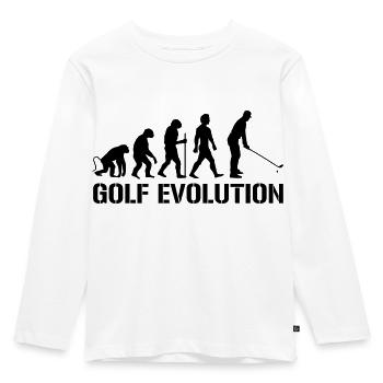 evolution golf - Kinder Premium Bio Langarmshirt - Weiß - Vorne - AI Model Kid Female (0cm)
