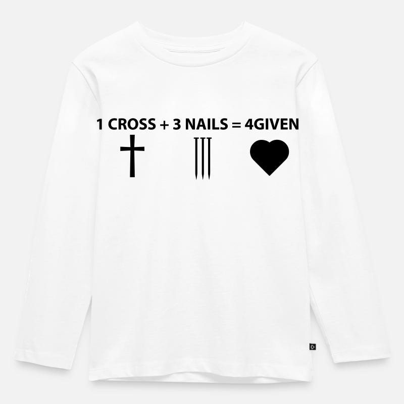4given Jesus - Kinder Premium Bio Langarmshirt - Weiß