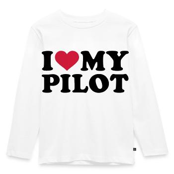 Pilot - Kinder Premium Bio Langarmshirt - Weiß - Vorne - AI Model Kid Female (0cm)