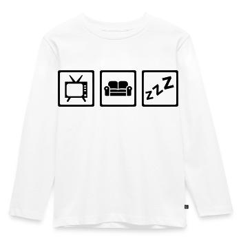 Chillen - Kinder Premium Bio Langarmshirt - Weiß - Vorne - AI Model Kid Female (0cm)