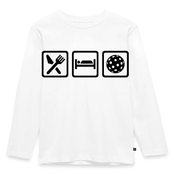 Floorball - Kinder Premium Bio Langarmshirt - Weiß - Vorne - AI Model Kid Female (0cm)