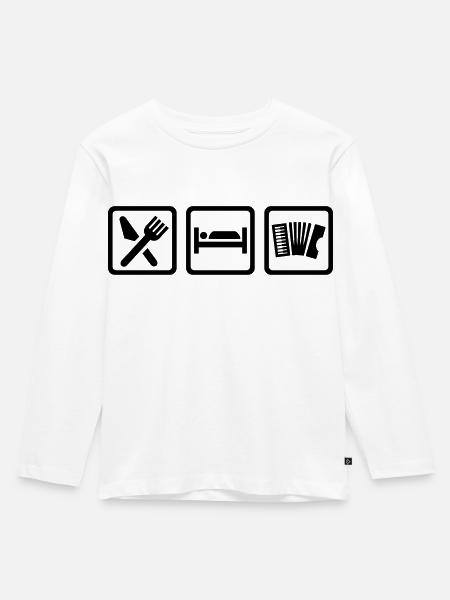 Akkordeon - Kinder Premium Bio Langarmshirt - Weiß