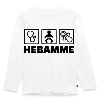 Hebamme - Kinder Premium Bio Langarmshirt - Weiß - Vorne - AI Model Kid Female (0cm)