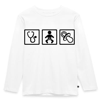 Hebamme - Kinder Premium Bio Langarmshirt - Weiß - Vorne - AI Model Kid Female (0cm)
