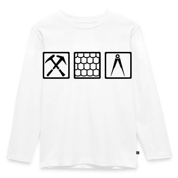 Dachdecker - Kinder Premium Bio Langarmshirt - Weiß - Vorne - AI Model Kid Female (0cm)