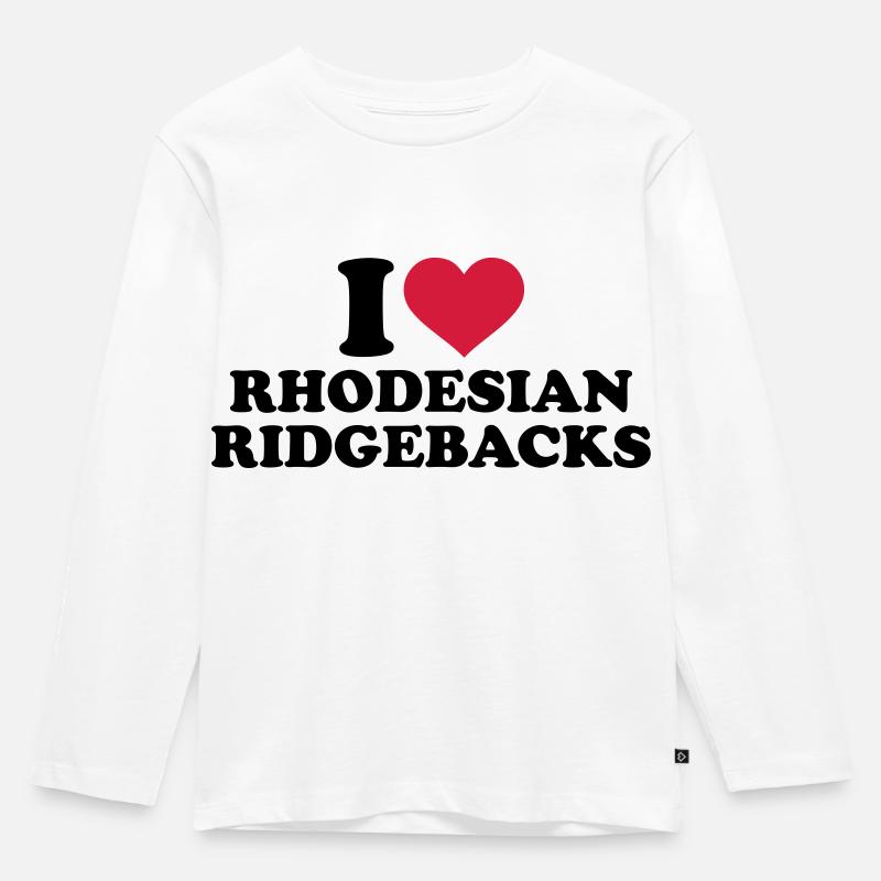 Rhodesian Ridgeback - Kinder Premium Bio Langarmshirt - Weiß