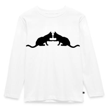 Silhouette 2 süße Katzen - Kinder Premium Bio Langarmshirt - Weiß - Vorne - AI Model Kid Female (0cm)