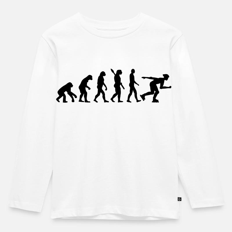 Evolution Inline Skating - Kinder Premium Bio Langarmshirt - Weiß