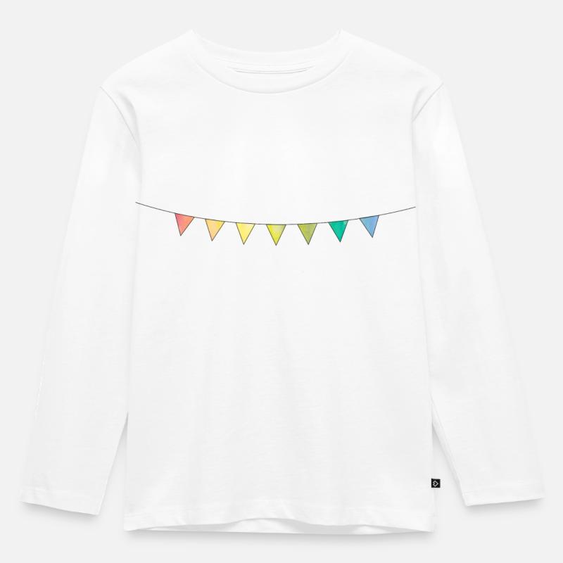 Wimpelkette Aquarell - Kinder Premium Bio Langarmshirt - Weiß