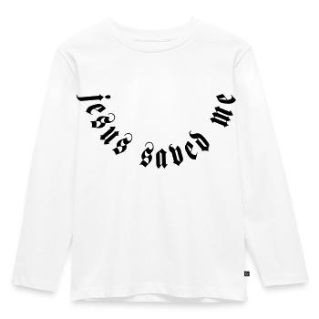 Jésus m’a sauvé la motivation - T-shirt manches longues Premium Enfant - blanc - Devant - AI Model Kid Female (0cm)