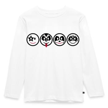 Smiley Kiss Icons (horizontal) 3c - Kinder Premium Bio Langarmshirt - Weiß - Vorne - AI Model Kid Female (0cm)