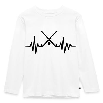 Field hockey - Kids' Premium Longsleeve Shirt - white - Front - AI Model Kid Female (0cm)