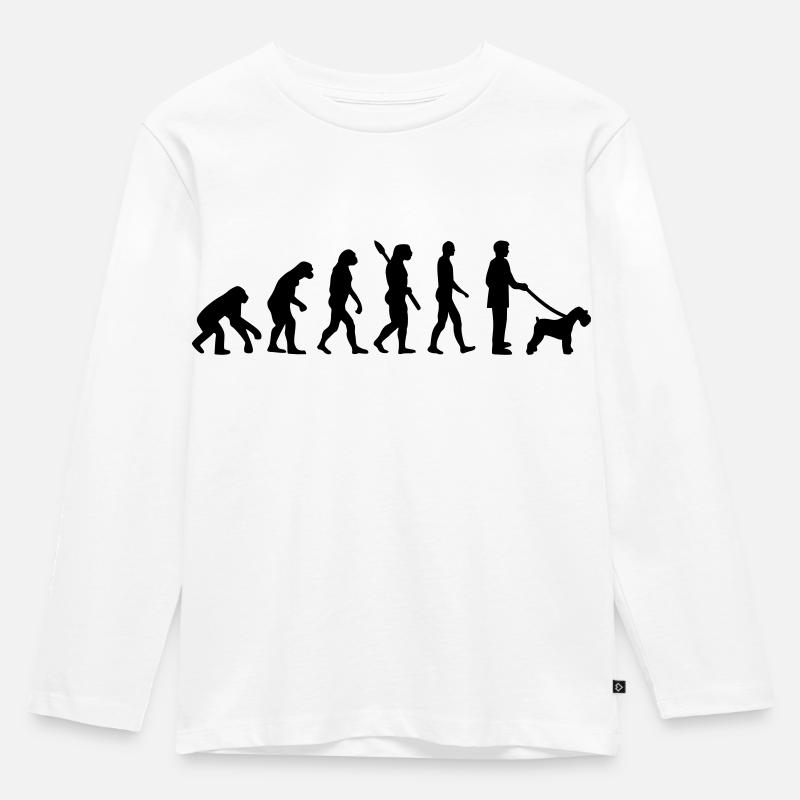 Zwergschnauzer - Kinder Premium Bio Langarmshirt - Weiß