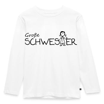 Große Schwester - Kinder Premium Bio Langarmshirt - Weiß - Vorne - AI Model Kid Female (0cm)