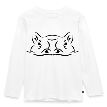Nilpferd - Kinder Premium Bio Langarmshirt - Weiß - Vorne - AI Model Kid Female (0cm)