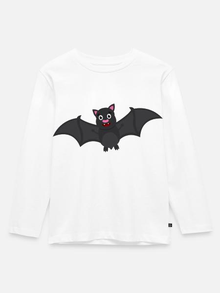 Fledermaus - Kinder Premium Bio Langarmshirt - Weiß