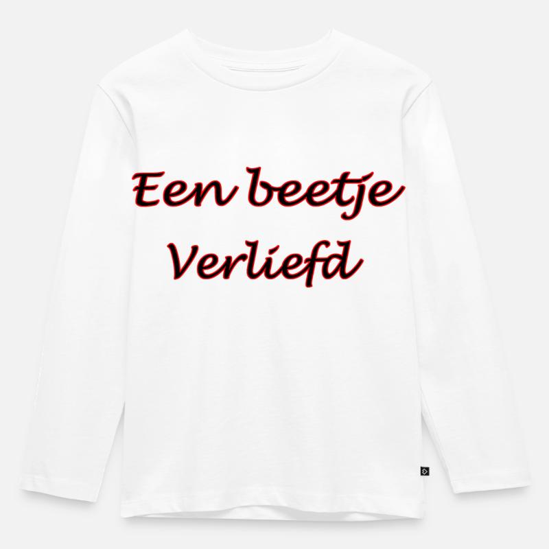 Ein bisschen verliebt - Kinder Premium Bio Langarmshirt - Weiß