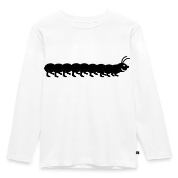 caterpillar - Kids' Premium Longsleeve Shirt - white - Front - AI Model Kid Female (0cm)