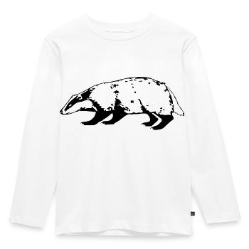 Dachs - Kinder Premium Bio Langarmshirt - Weiß - Vorne - AI Model Kid Female (0cm)