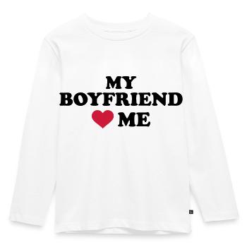 My boyfriend loves me - Kinder Premium Bio Langarmshirt - Weiß - Vorne - AI Model Kid Female (0cm)