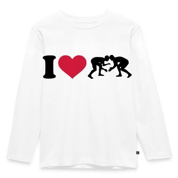 Ringen - Kinder Premium Bio Langarmshirt - Weiß - Vorne - AI Model Kid Female (0cm)