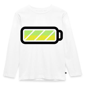 battery - Kids' Premium Longsleeve Shirt - white - Front - AI Model Kid Female (0cm)