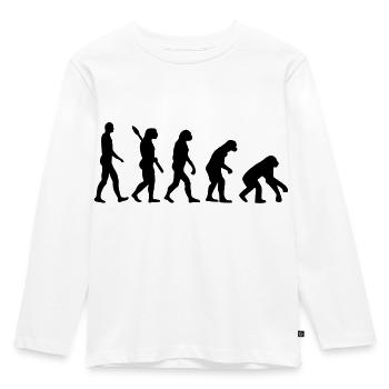 Evolution backwards - Kids' Premium Longsleeve Shirt - white - Front - AI Model Kid Female (0cm)