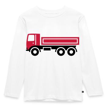 LKW, Kipper - Kinder Premium Bio Langarmshirt - Weiß - Vorne - AI Model Kid Female (0cm)