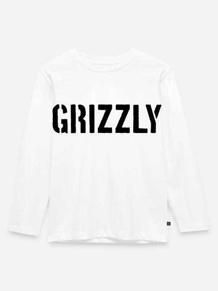 Grizzly Bär Slogan - Kinder Premium Bio Langarmshirt - Weiß