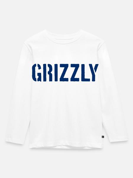 Grizzly Bär Slogan - Kinder Premium Bio Langarmshirt - Weiß