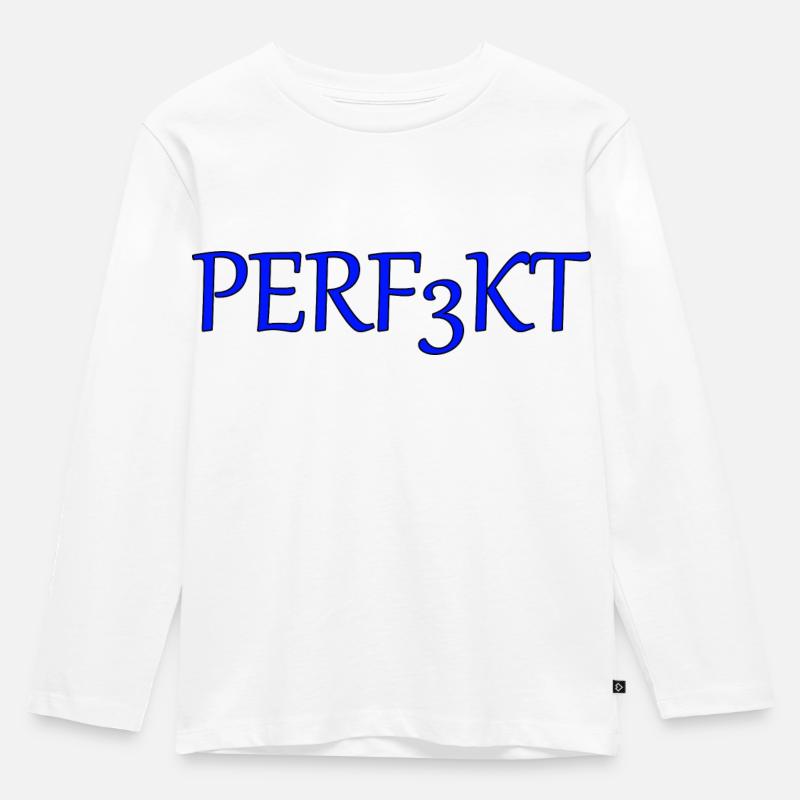 perfekt - Kinder Premium Bio Langarmshirt - Weiß
