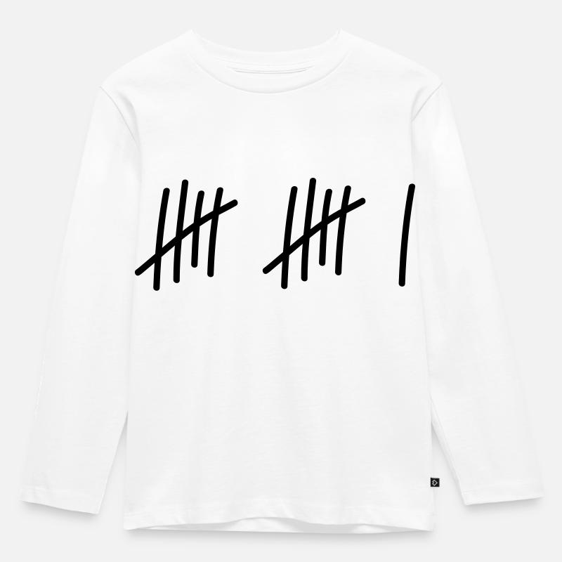 11 Striche // 11 Mal // Geburtstag // Geschenk - Kinder Premium Bio Langarmshirt - Weiß