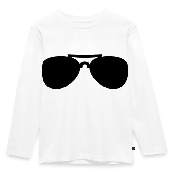 Sonnenbrille - Kinder Premium Bio Langarmshirt - Weiß - Vorne - AI Model Kid Female (0cm)