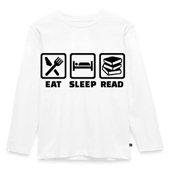 Lesen - Kinder Premium Bio Langarmshirt - Weiß - Vorne - AI Model Kid Female (0cm)