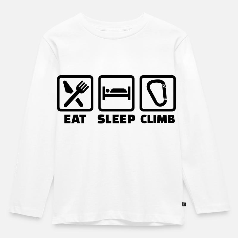 Klettern - Kinder Premium Bio Langarmshirt - Weiß