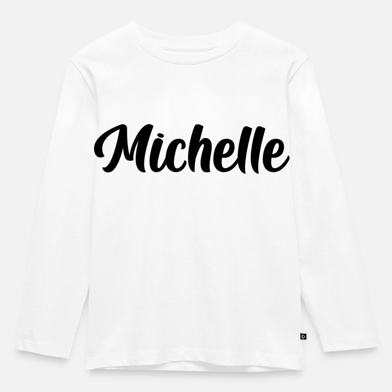 Michelle - Kinder Premium Bio Langarmshirt - Weiß