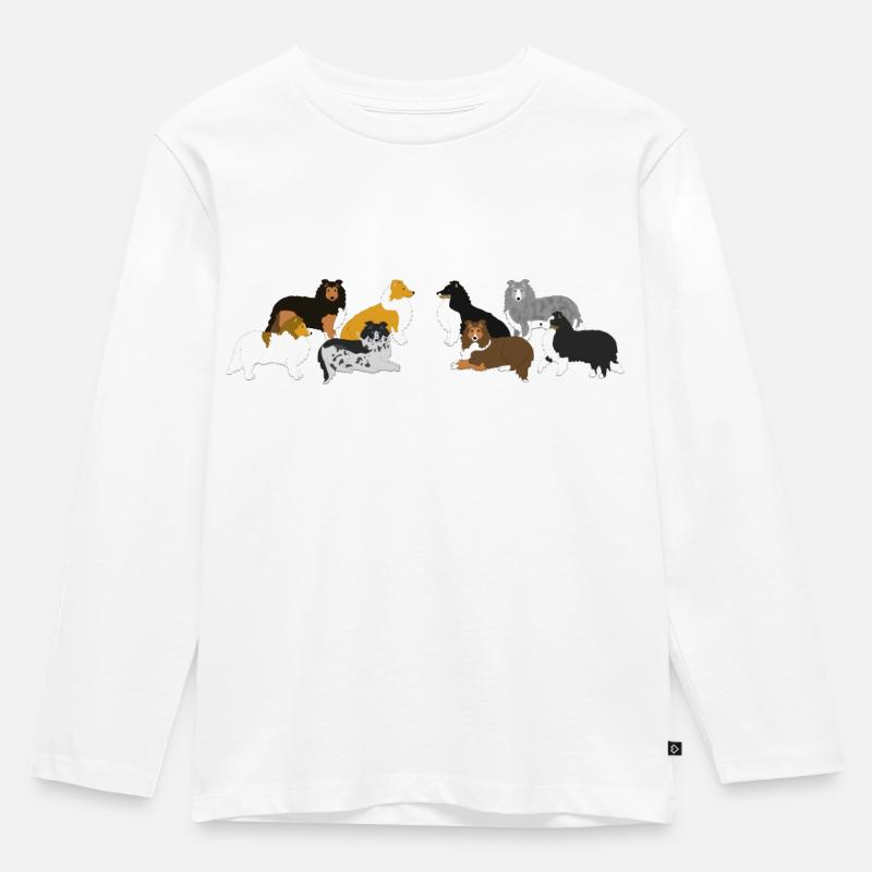 Shelties Querformat - Kinder Premium Bio Langarmshirt - Weiß