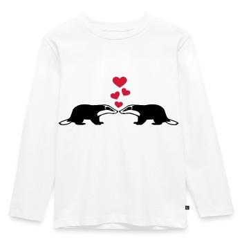 Dachs - Kinder Premium Bio Langarmshirt - Weiß - Vorne - AI Model Kid Female (0cm)