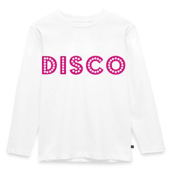 Disco Slogan - Logo - Kinder Premium Bio Langarmshirt - Weiß - Vorne - AI Model Kid Female (0cm)