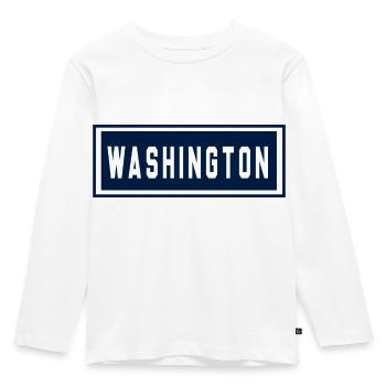 Washington - Kids' Premium Longsleeve Shirt - white - Front - AI Model Kid Female (0cm)