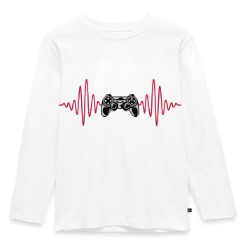 Puls Konsole Retro Controller - Kinder Premium Bio Langarmshirt - Weiß - Vorne - AI Model Kid Female (0cm)