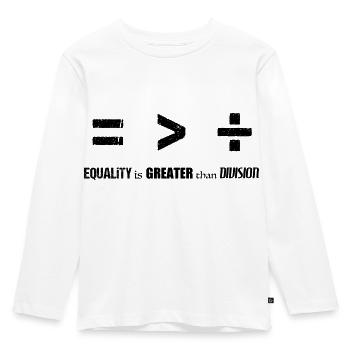 Equality is Greater than Division - Kids' Premium Longsleeve Shirt - white - Front - AI Model Kid Female (0cm)