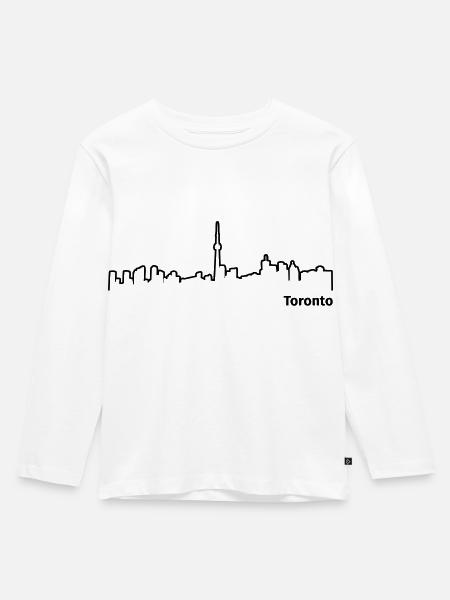 Toronto - Kinder Premium Bio Langarmshirt - Weiß