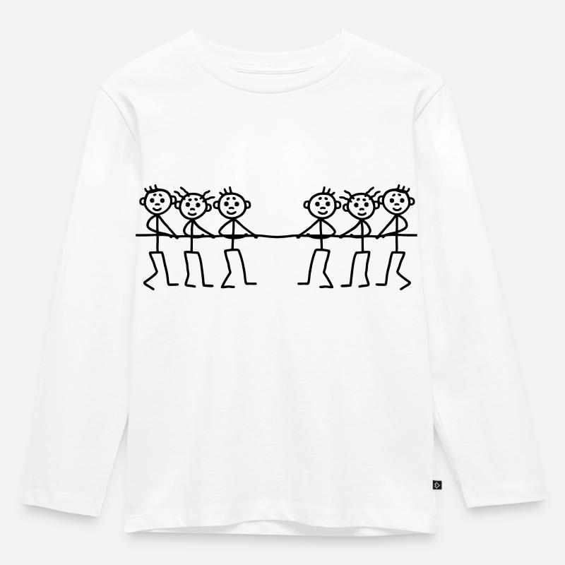 Tauziehen - Game - Kinder Premium Bio Langarmshirt - Weiß