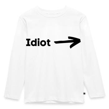 Idiot - Kinder Premium Bio Langarmshirt - Weiß - Vorne - AI Model Kid Female (0cm)