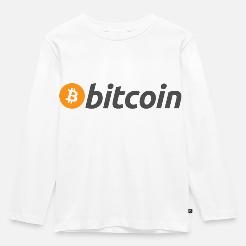 Bitcoin - Kinder Premium Bio Langarmshirt - Weiß