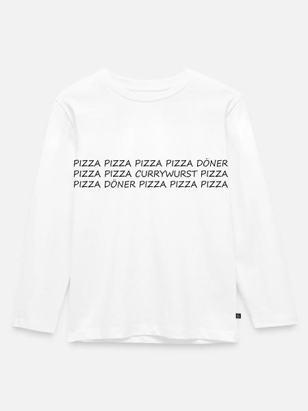 Immer Pizza - Kinder Premium Bio Langarmshirt - Weiß