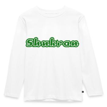 Shukran Danke Vielen Dank - Kinder Premium Bio Langarmshirt - Weiß - Vorne - AI Model Kid Female (0cm)