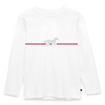 Cheval de course Stripe Line - T-shirt manches longues Premium Enfant - blanc - Devant - AI Model Kid Female (0cm)