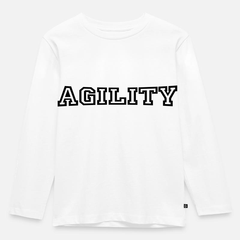 agility - Kinder Premium Bio Langarmshirt - Weiß